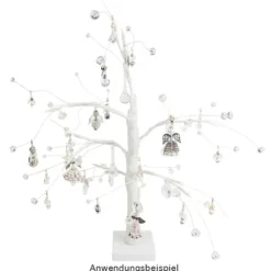 LED-Baum, mit Deko-Diamanten, 60cm hoch, 18 LED-Lämpchen in Warmweiß