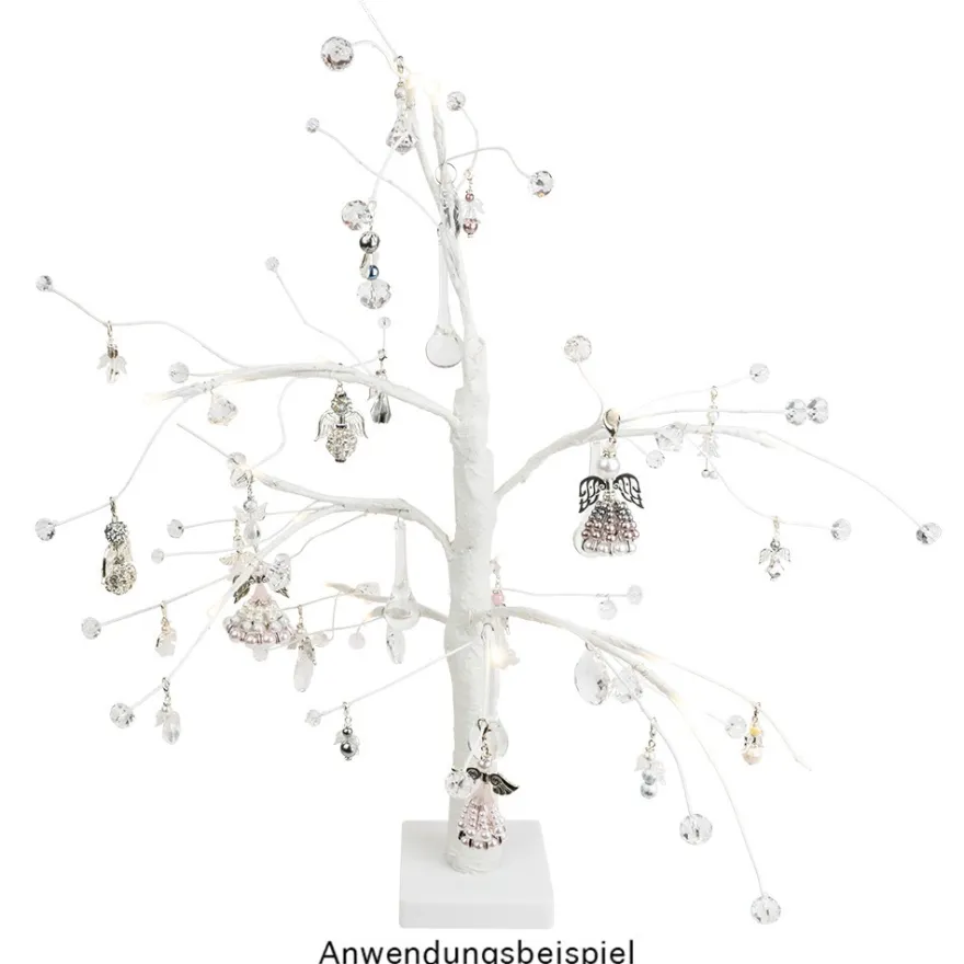 LED-Baum, mit Deko-Diamanten, 60cm hoch, 18 LED-Lämpchen in Warmweiß