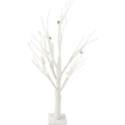 LED-Baum, mit Deko-Diamanten, 60cm hoch, 18 LED-Lämpchen in Warmweiß