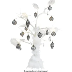 LED-Baum, mit Deko-Diamanten, 60cm hoch, 18 LED-Lämpchen in Warmweiß
