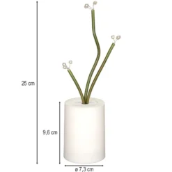 LED-Blumenstiele im Topf mit Perlen-Blütenstempeln, ca. 25 cm hoch, 9 LEDs in Warmweiß, mit Timer