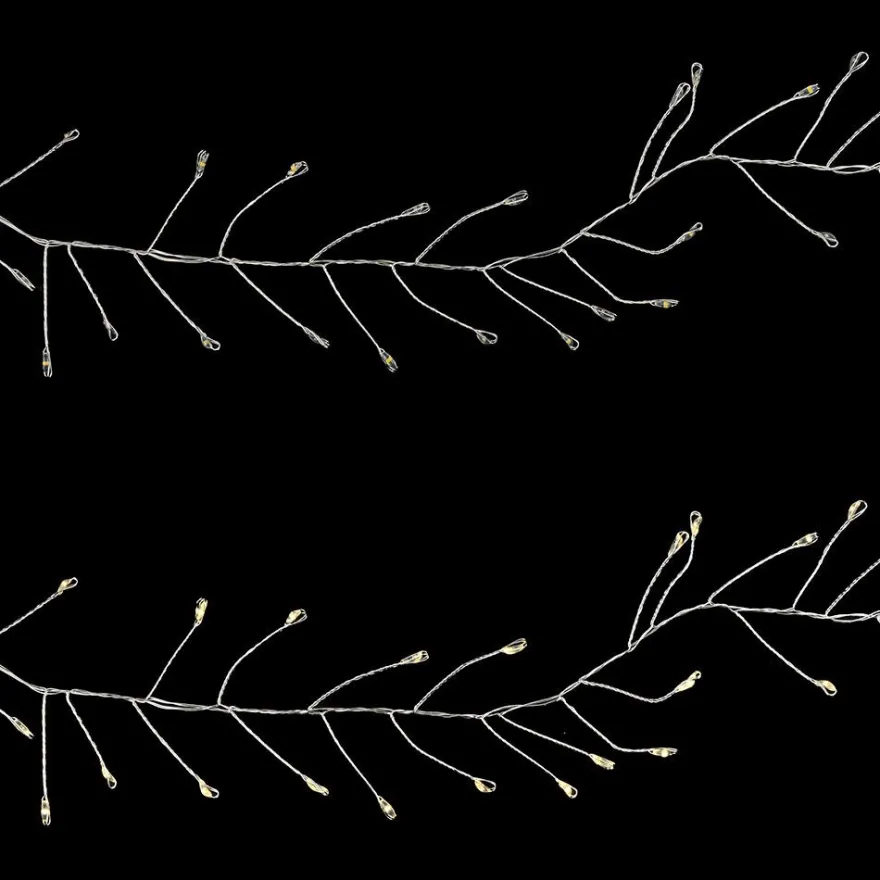 LED-Cluster-Drahtlichterkette, 100 LEDs in Warmweiß, 2,5cm Lichtabstand, inkl. Timer