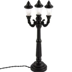 LED-Deko-Straßenlaterne, 12,5cm hoch, 5cm breit, 3 LED-Lämpchen in warmweiß, schwarz