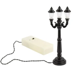 LED-Deko-Straßenlaterne, 12,5cm hoch, 5cm breit, 3 LED-Lämpchen in warmweiß, schwarz