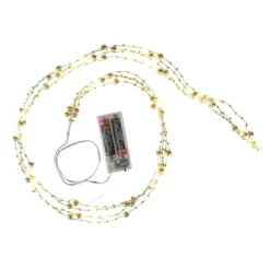 LED-Drahtlichterkette, mit goldenen Kugeln, 40 LEDs in Warmweiß, 1,25m lang, Timer