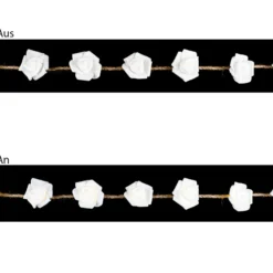LED-Drahtlichterkette, Rosen an edlem Juteseil, weiß, 15 LED-Lämpchen in Warmweiß, inkl. Timer