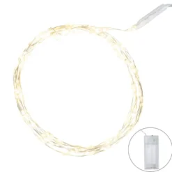 LED-Draht-Lichterkette, warmweiß, 1,5cm Lichtabstand, inkl. Timer, 80er