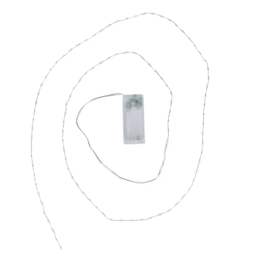 LED-Draht-Lichterkette, warmweiß, 1,5cm Lichtabstand, inkl. Timer, 100er