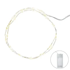 LED-Draht-Lichterkette, warmweiß, 1,5cm Lichtabstand, inkl. Timer, 30er