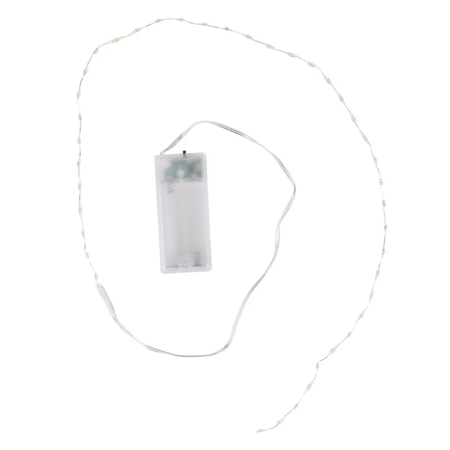 LED-Draht-Lichterkette, warmweiß, 1,5cm Lichtabstand, inkl. Timer, 40er