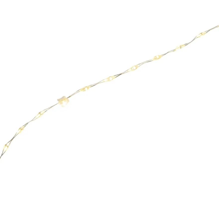 LED-Draht-Lichterkette, warmweiß, 1,5cm Lichtabstand, inkl. Timer, 40er
