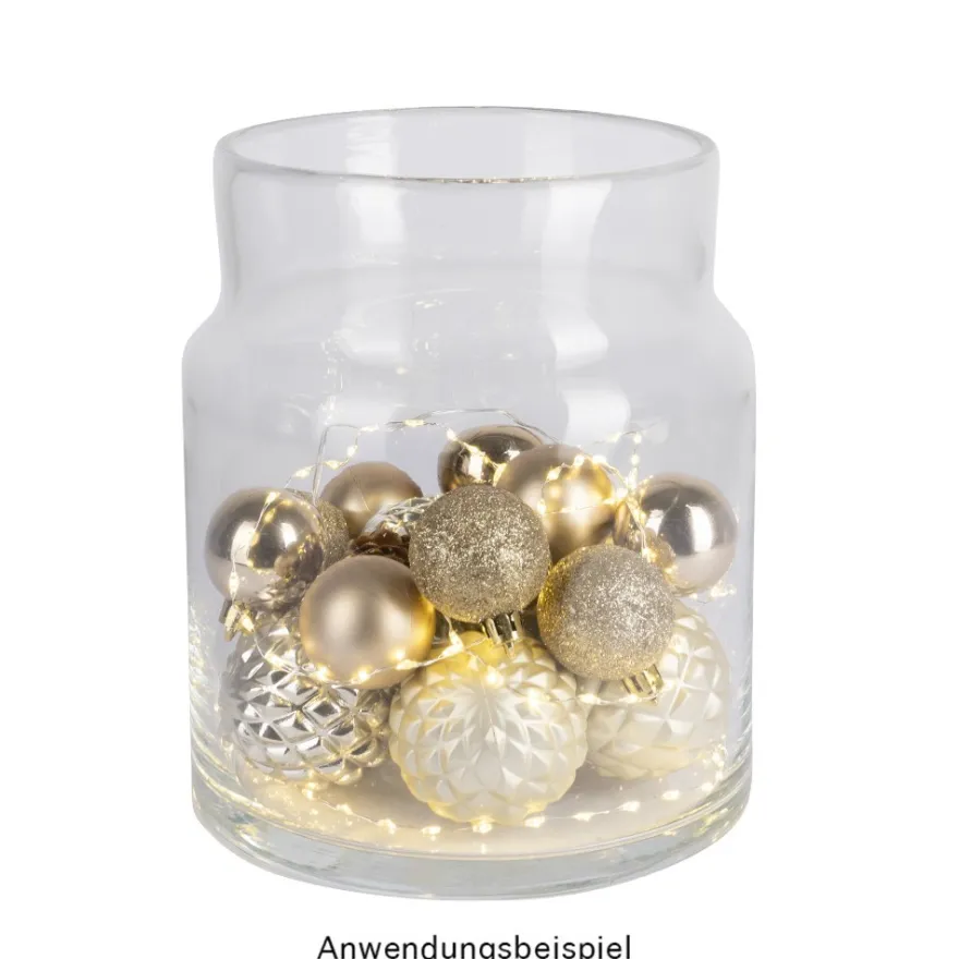 LED-Draht-Lichterkette, warmweiß, 1,5cm Lichtabstand, inkl. Timer, 40er