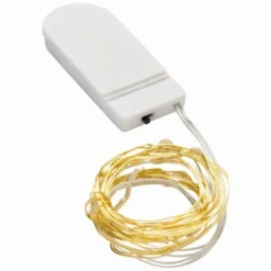 LED-Draht-Lichterkette, warmweiß, 11 cm Birnenabstand, 12er
