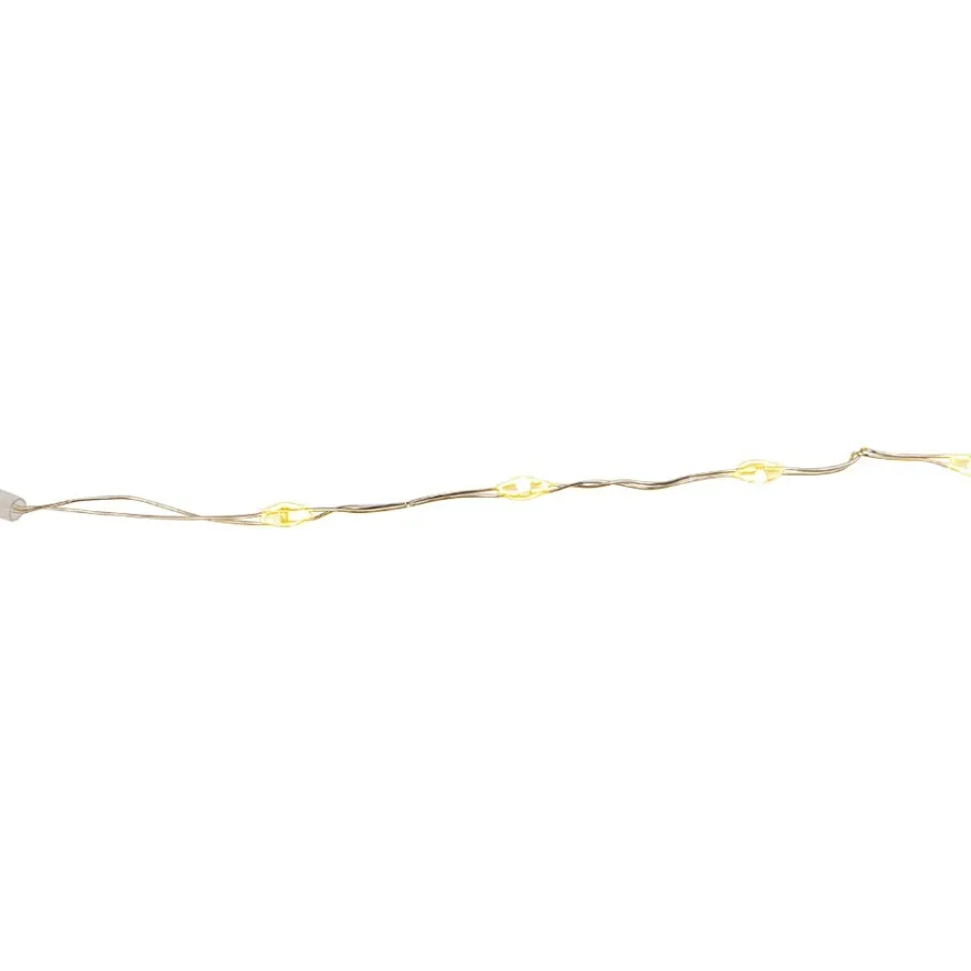LED-Draht-Lichterkette, warmweiß, 2,5cm Lichtabstand, inkl. Timer, 15er