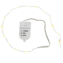 LED-Draht-Lichterkette, warmweiß, 2,5cm Lichtabstand, inkl. Timer, 15er