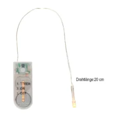 LED-Drahtlicht, mit Flackereffekt, je 1 LED in Warmweiß, mit Timer, 4 Stück