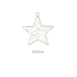 LED-Drahtstern, Ø12cm, 15 LED-Lichter in Warmweiß, inkl. Timer-Funktion