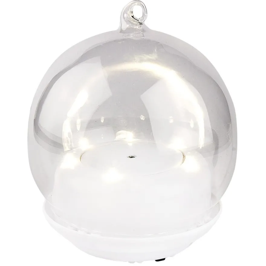 LED-Drehpodest mit Glaskuppel, Ø12cm, 6 LED, warmweiß, Timer