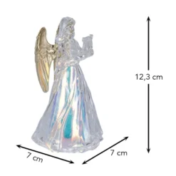 LED-Engel, mit Harfe & Flöte, 12,3cm hoch, warmweiß, inkl. Timer, 2 Stück