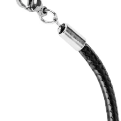 Lederoptik-Halsketten, 60cm lang, verlängerbar, Stärke: 3mm, schwarz, 3 Stück