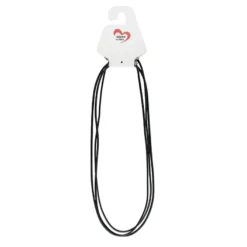 Lederoptik-Halsketten, 45cm lang, verlängerbar, Stärke: 2mm, schwarz, 3 Stück