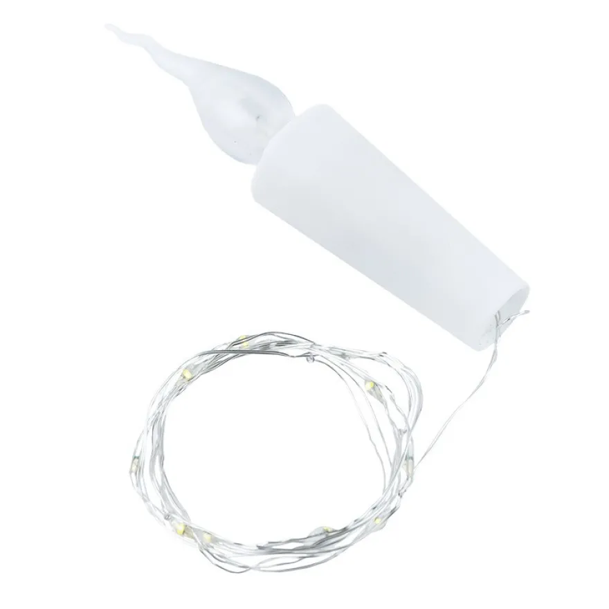 LED-Flaschenlicht, Kerze, 11 LEDs, 10cm hoch, konisch zulaufend, warmweiß