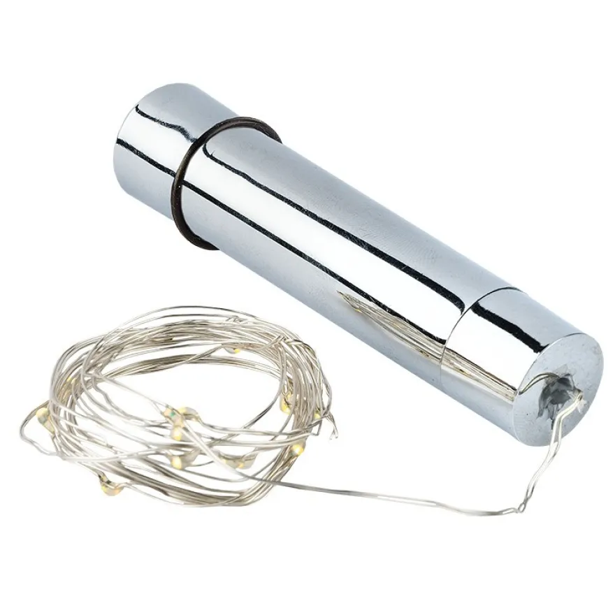 LED-Flaschenlicht mit 15 LED-Lichtern, Draht-Lichterkette, warmweiß, Timer