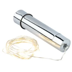 LED-Flaschenlicht mit 15 LED-Lichtern, Draht-Lichterkette, warmweiß, Timer