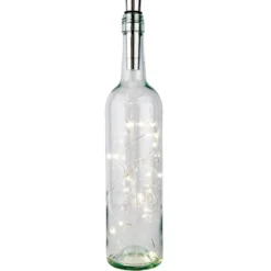 LED-Flaschenlicht mit 20 LED-Lichtern, Draht-Lichterkette, warmweiß