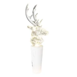 LED-Flaschenlicht mit 2 LED-Lämpchen, Rentier, 12,5cm hoch, weiß