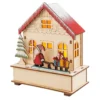 LED-Haus, Wichtel mit Schlitten, 12cm x 6cm x 14cm, warmweiß mit Timer