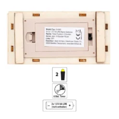 LED-Haus, Wichtel mit Schlitten, 12cm x 6cm x 14cm, warmweiß mit Timer