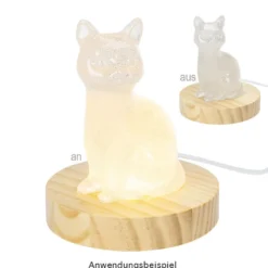 LED-Holz-Podest rund, Ø10cm, 2cm hoch, mit 6 LEDs in warmweiß