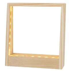 LED-Holzrahmen, 17cm x 18,4cm x 5cm, 31 LEDs in Warmweiß, inkl. Timer