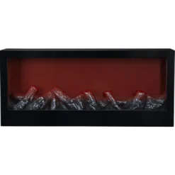 LED-Kamin, 45cm x 10cm x 20cm, mit Flammeneffekt, mit Timer