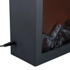 LED-Kamin, 41cm x 10cm x 25cm, mit Flammeneffekt, mit Timer, netzbetrieben