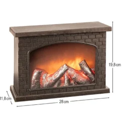 LED-Kamin, 28cm x 11,8cm x 19,8cm, mit Flammeneffekt, mit Timer-Funktion