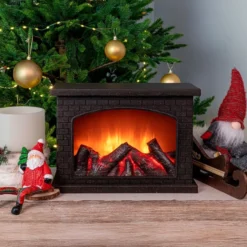 LED-Kamin, 28cm x 11,8cm x 19,8cm, mit Flammeneffekt, mit Timer-Funktion