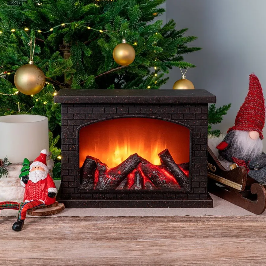 LED-Kamin, 28cm x 11,8cm x 19,8cm, mit Flammeneffekt, mit Timer-Funktion