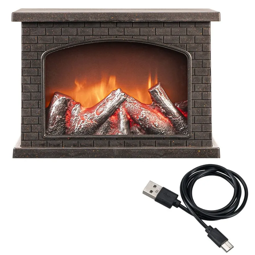 LED-Kamin, 28cm x 11,8cm x 19,8cm, mit Flammeneffekt, mit Timer-Funktion