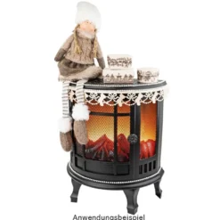 LED-Kamin, Nostalgie, 35cm x 30cm x 17cm, mit Timer-Funktion