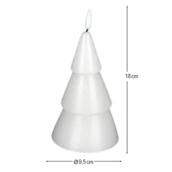 LED-Kerze, aus Echtwachs, Tannenbaum 1, Ø9,5cm, 18cm hoch, warmweiß, mit Timer