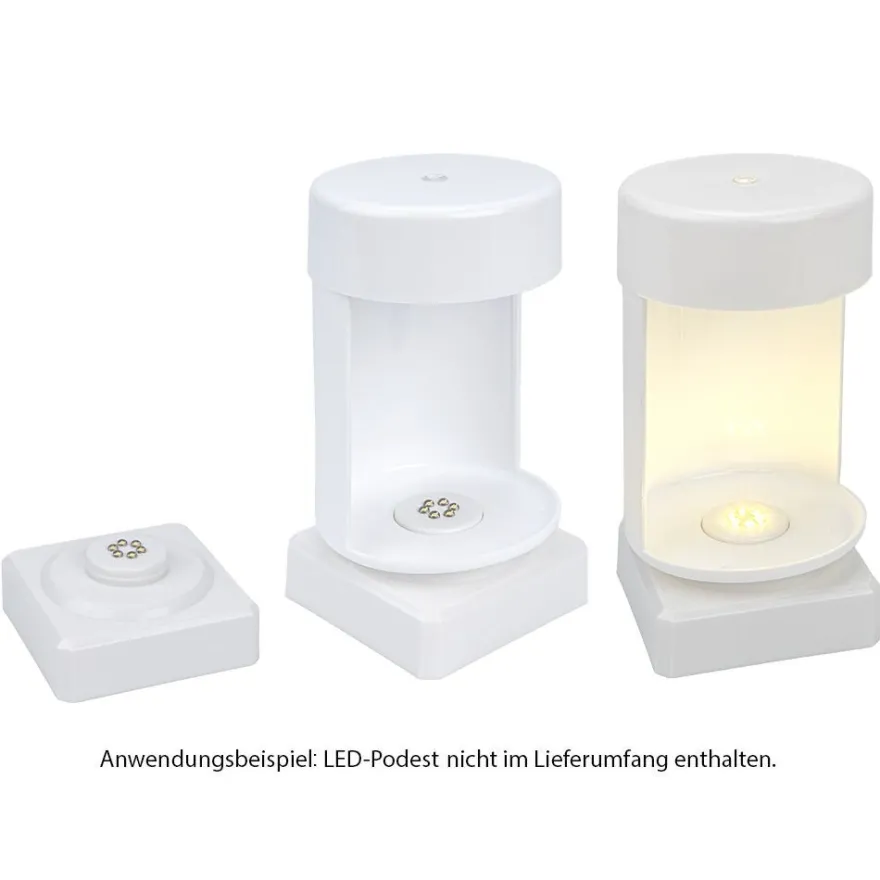 LED-Kerzenbasis, zum Zusammenbauen, 16cm hoch, Ø 10cm, weiß