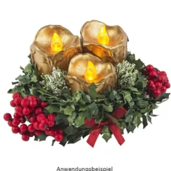 LED-Kerzen, 3,2cm hoch Ø3,6cm & 4,5cm hoch Ø3,6cm, warmweiß, Timer-Funktion, 12 Stück