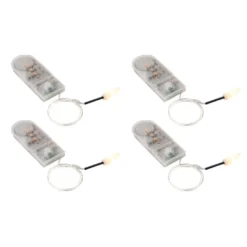 LED-Kerzenflammen am Draht, mit Flackereffekt, je 1 LED in Warmweiß, inkl. Timer, 4 Stück