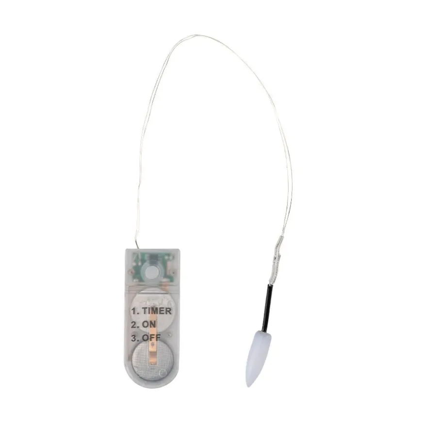 LED-Kerzenflammen am Draht, mit Flackereffekt, je 1 LED in Warmweiß, inkl. Timer, 4 Stück