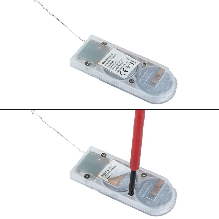 LED-Kerzenflammen am Draht, mit Flackereffekt, je 1 LED in Warmweiß, inkl. Timer, 4 Stück