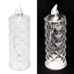 LED-Kerzen, Kristalloptik 1, transparent, 15,5cm hoch, 2 Stück