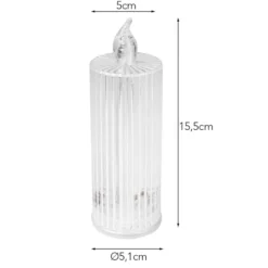 LED-Kerzen, Kristalloptik 2, transparent, 15,5cm hoch, 2 Stück