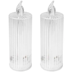 LED-Kerzen, Kristalloptik 2, transparent, 15,5cm hoch, 2 Stück